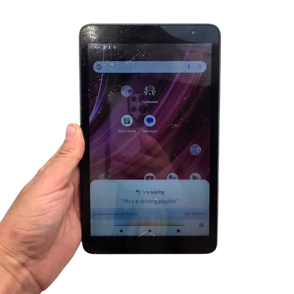 BLU M8L Android Tablet 8 inch Display Black Cracked Screen For Parts Repair O5